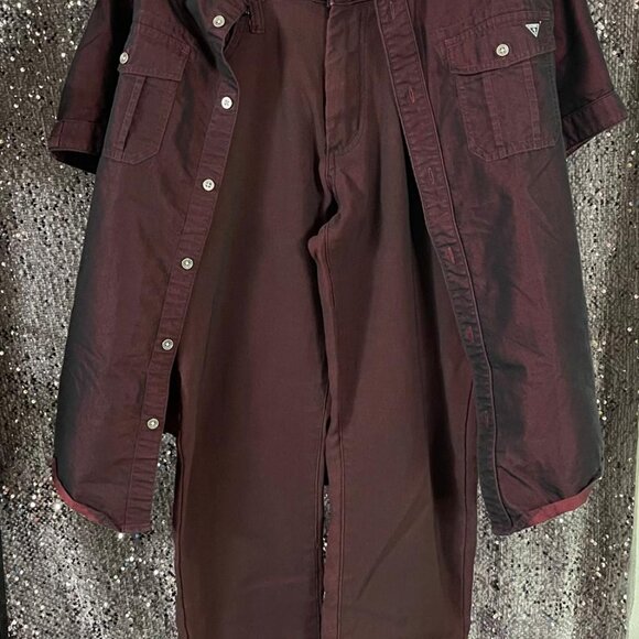 GFried Denim Burgundy Dressy Jeans Mens 34x30 - Picture 3 of 8